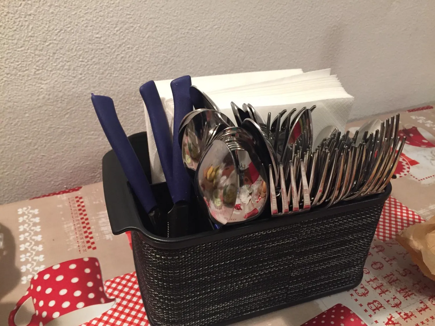 mDesign Besteckhalter 2er-Set Schwarz Besteckkorb mit Griff
