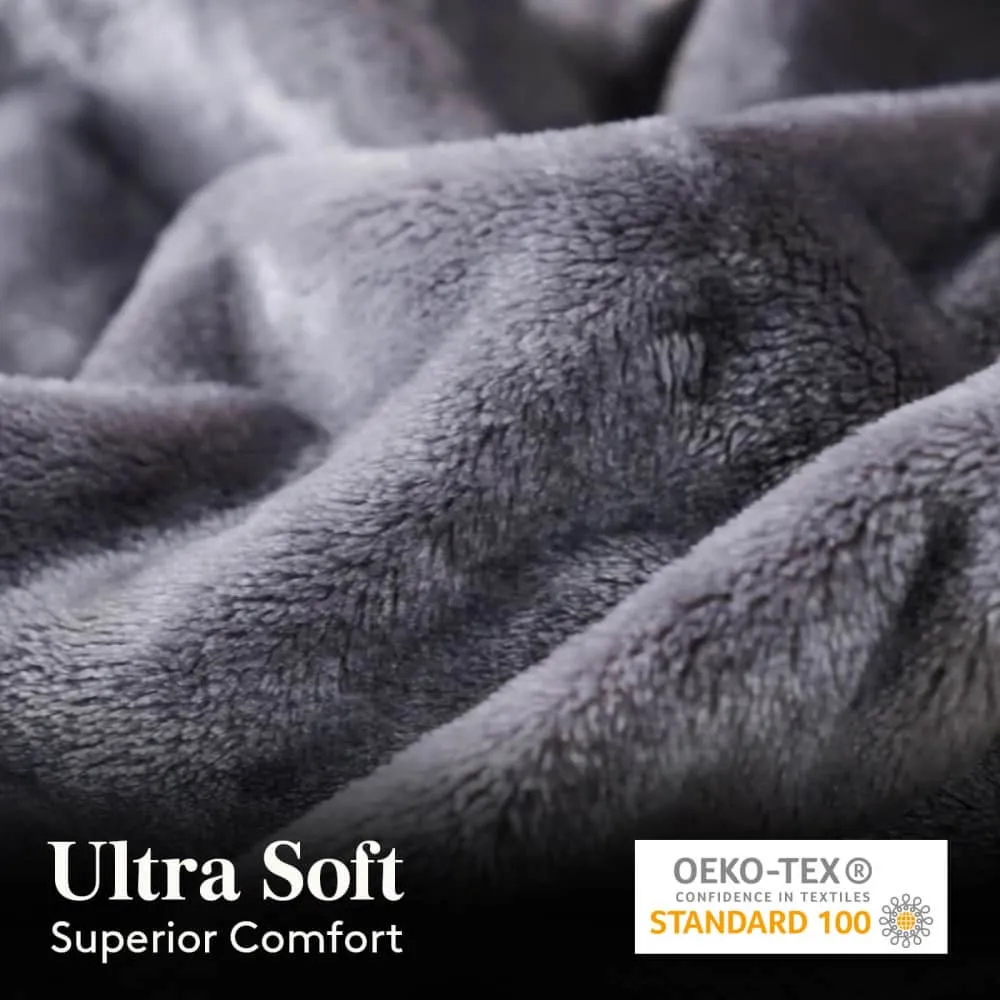 Lifewit Hoodie Decke Kuschelhoodie Flanell Grau M 170-180cm