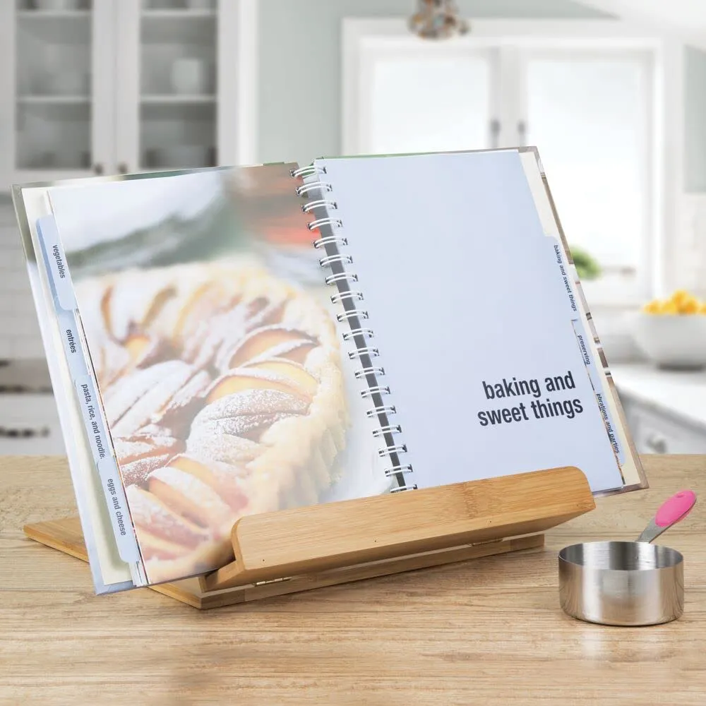 mDesign Buchständer Holz Natur Klappbar Kochbuch