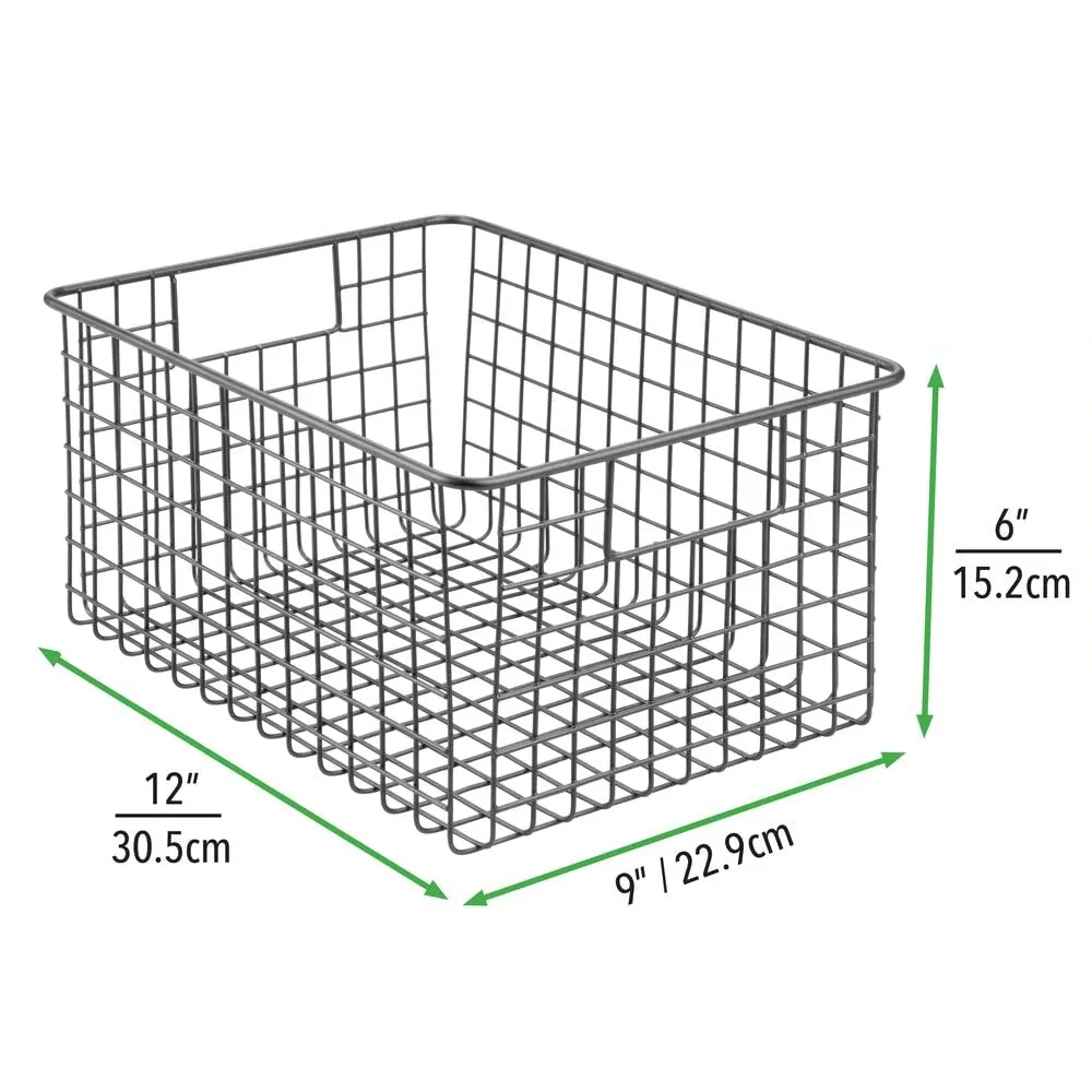 mDesign Drahtkorb Badkorb 2er-Set graphitgrau mit Griffen