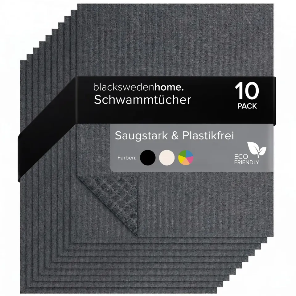 Black Geschirrtücher Schwarz Baumwolle 10er-Pack