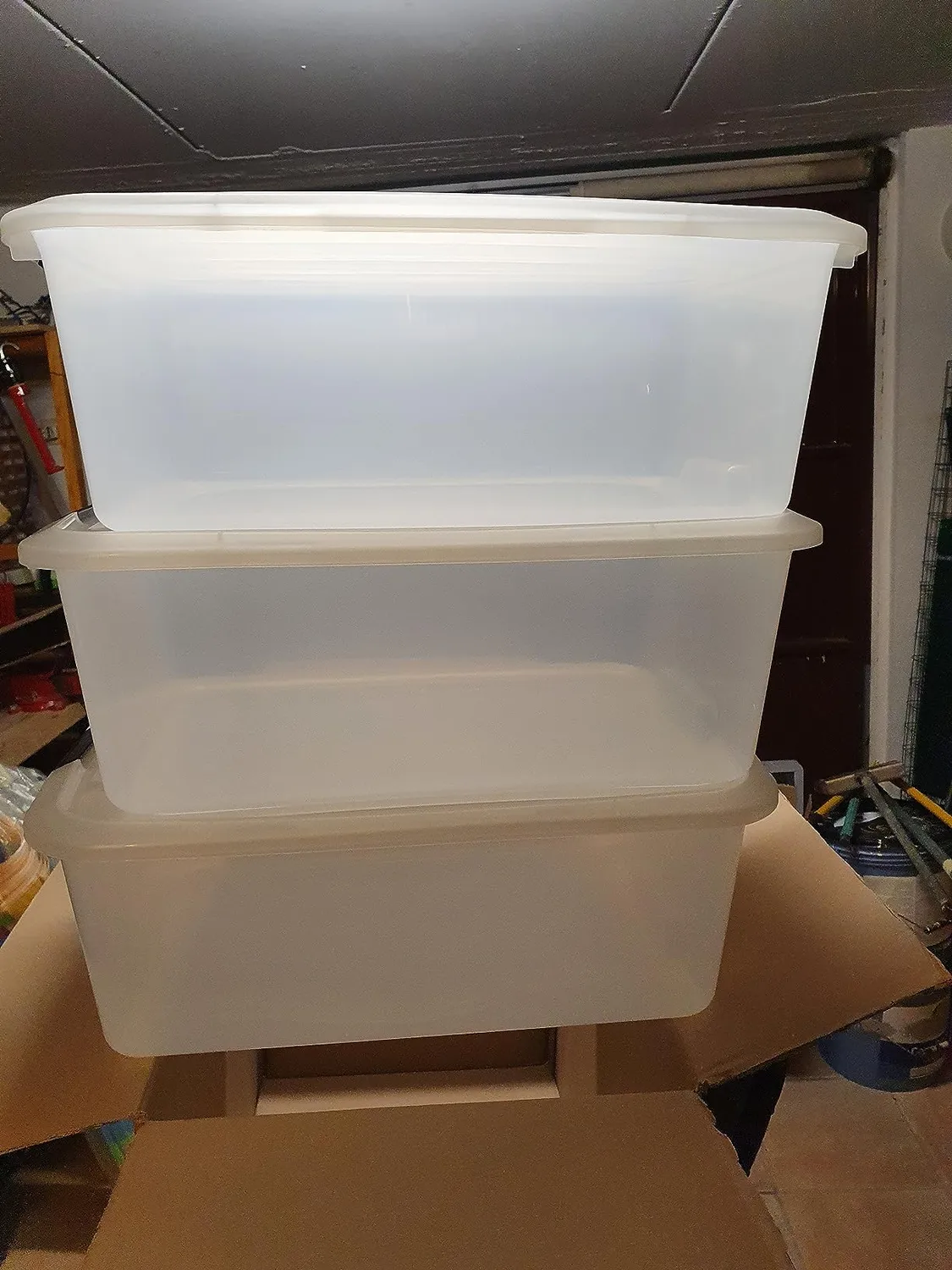 Iris Ohyama Top Box TB-30 Aufbewahrungsbox 30 L 4er-Set klar