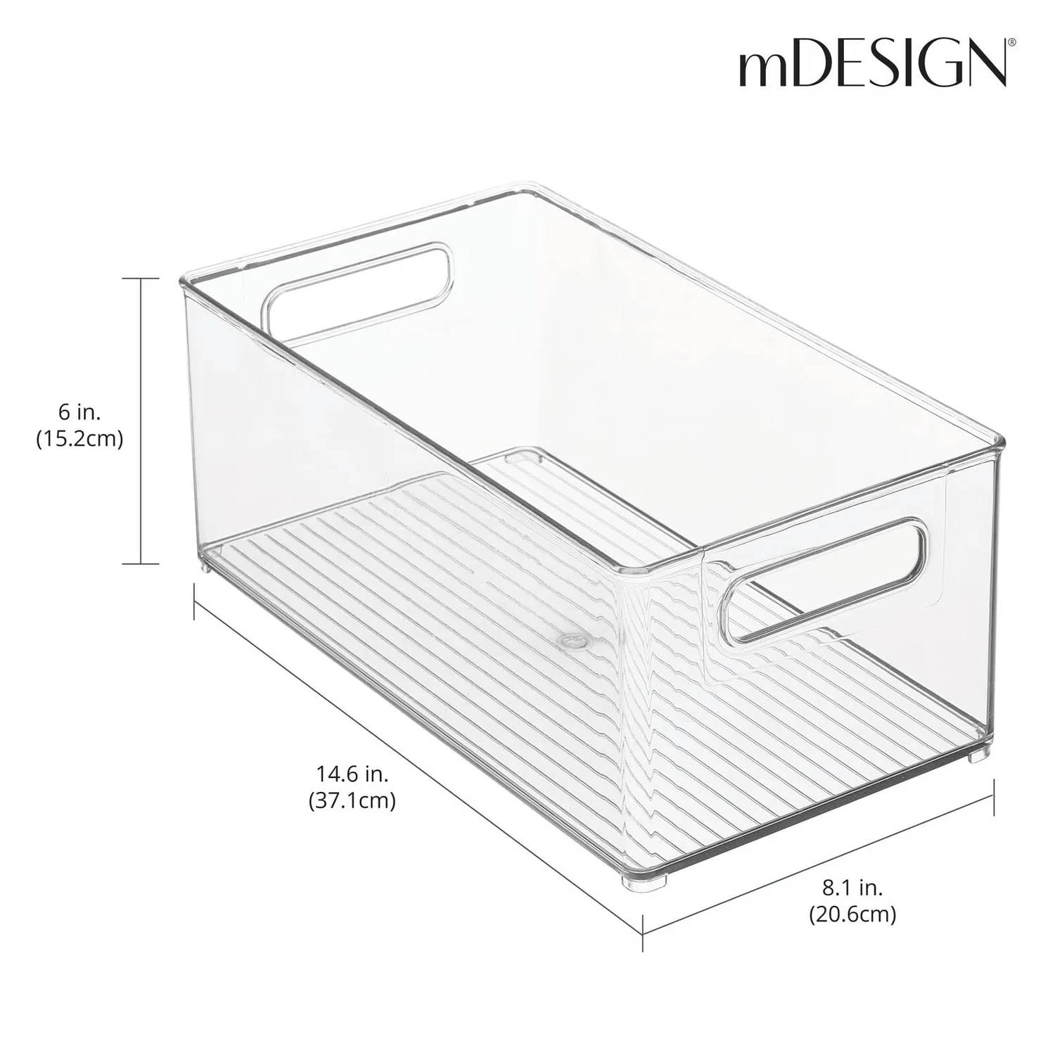mDesign Aufbewahrungsbox transparent 2er-Pack Kühlschrankbox groß