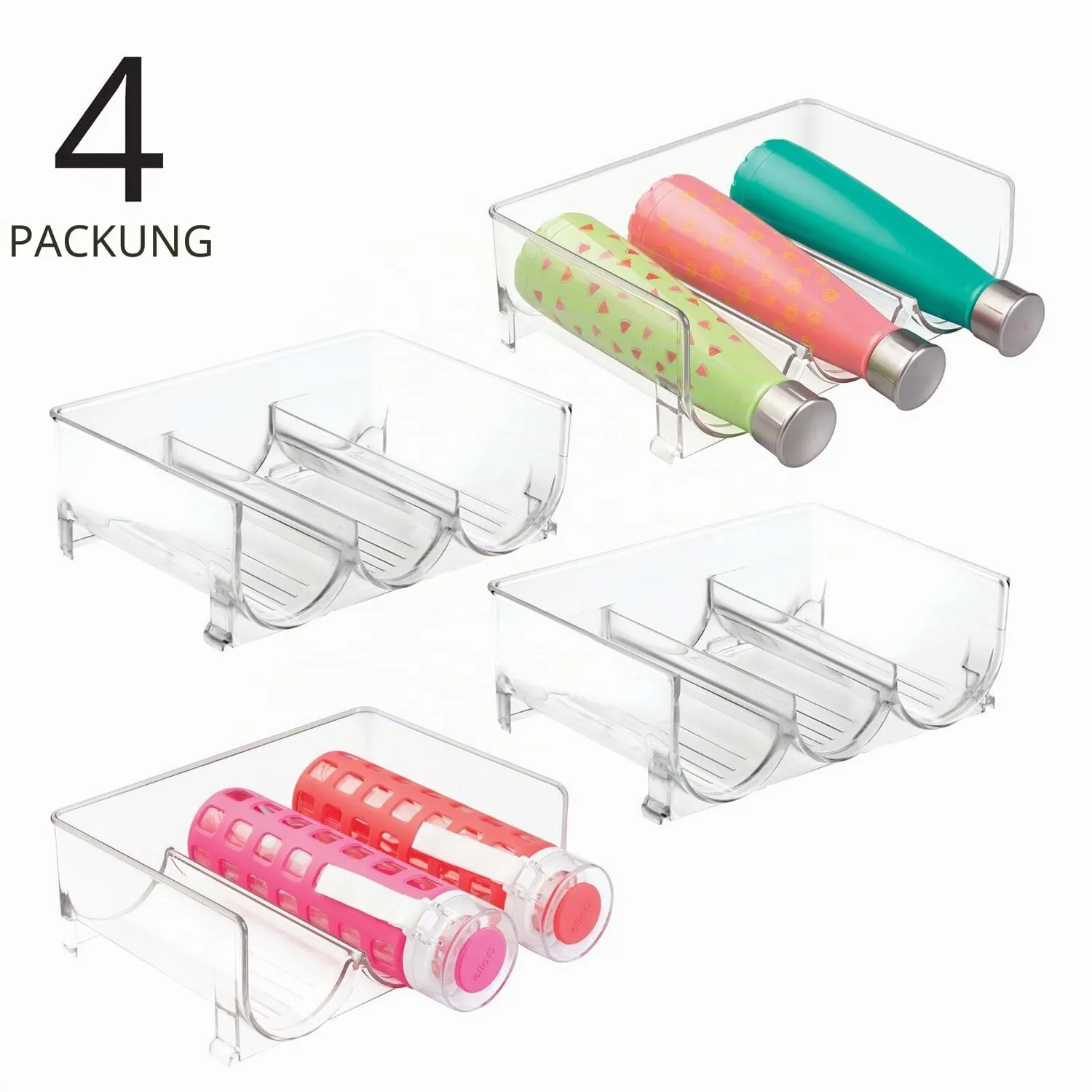 mDesign Flaschenhalter Stapelbar Kunststoff 3er 4 Stück