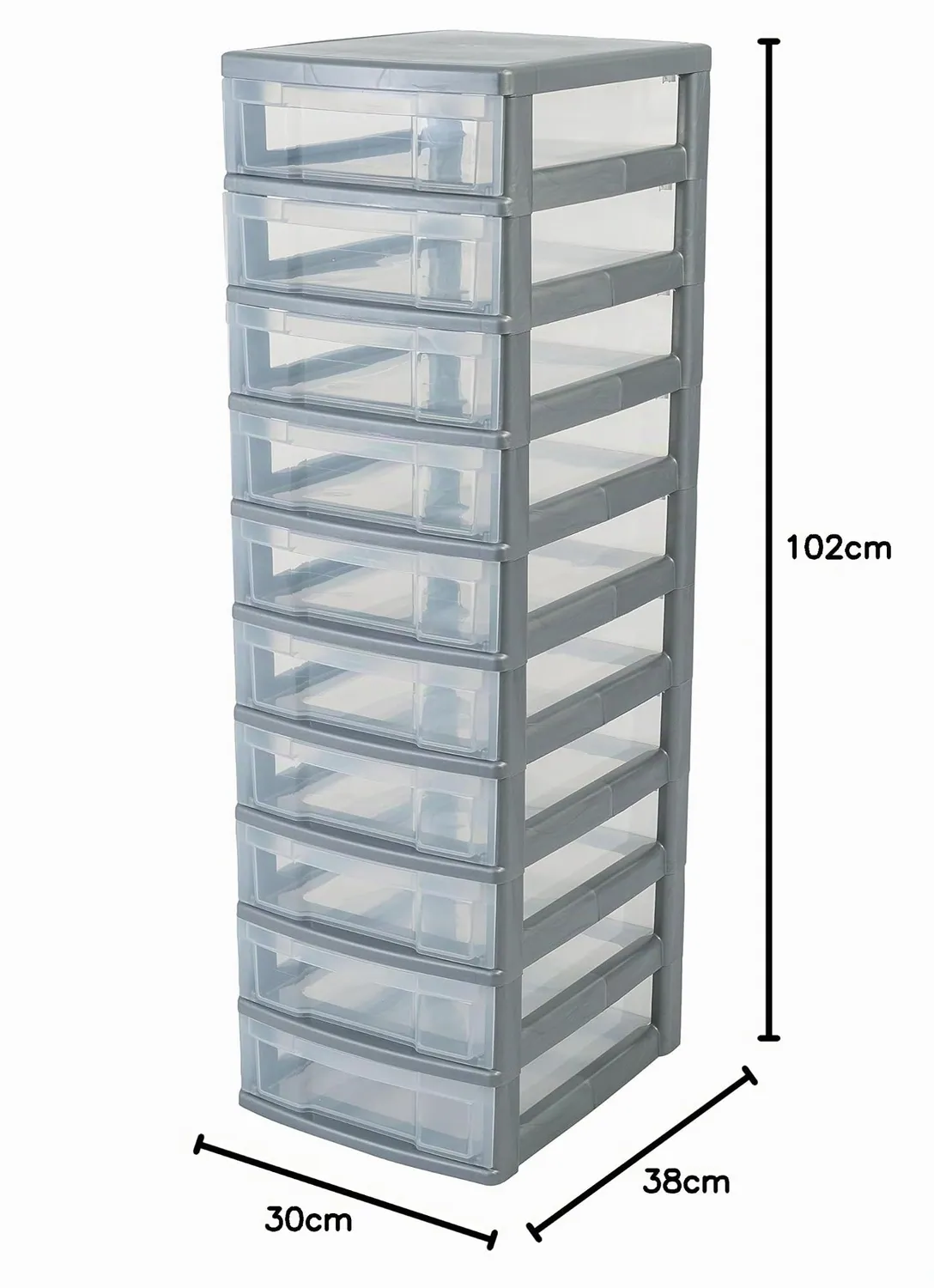 Iris Ohyama NMC-010 Mini Chest 10x6L Schubladenschrank silber