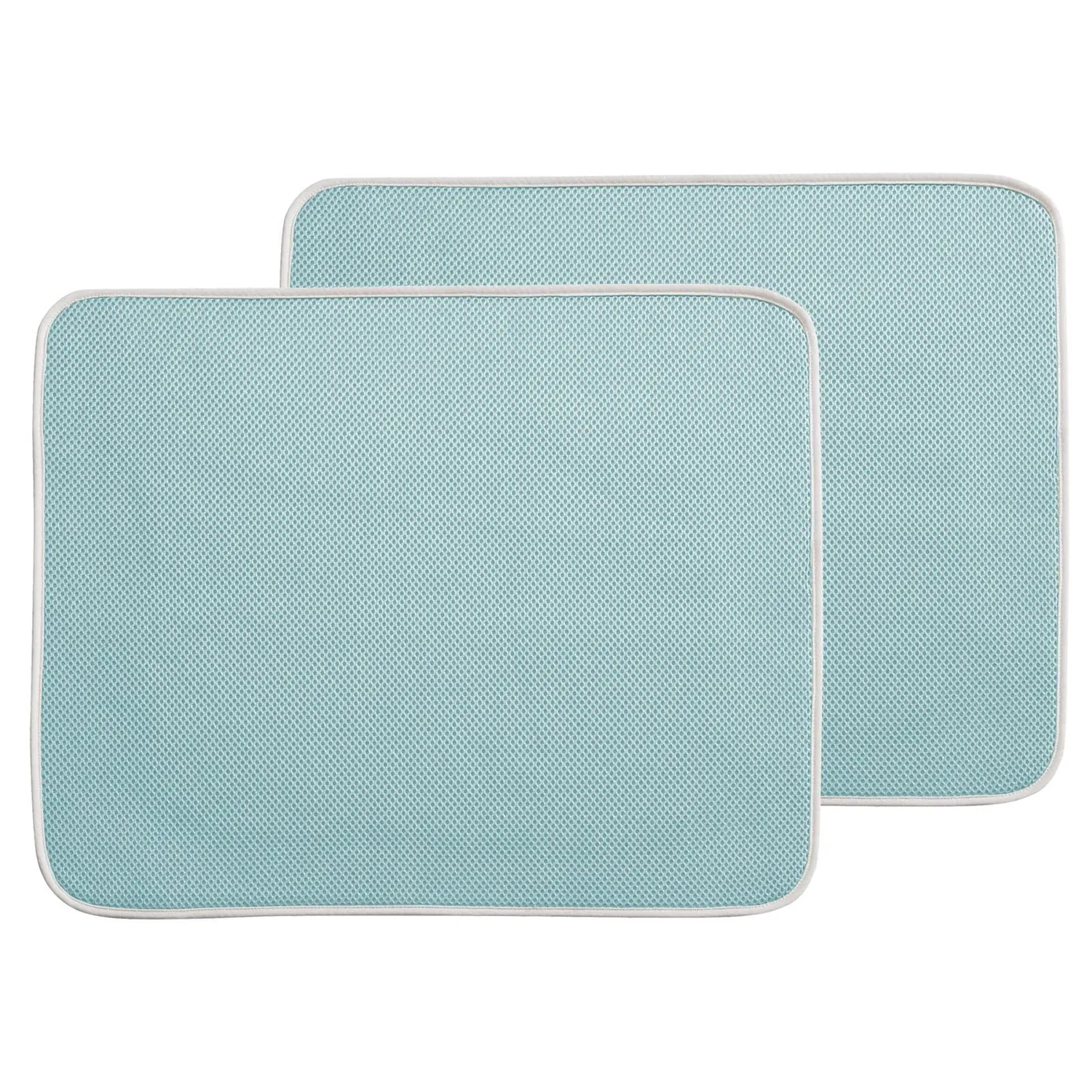 mDesign Abtropfmatte Mikrofaser 2er-Set blau 45,7x40,6cm