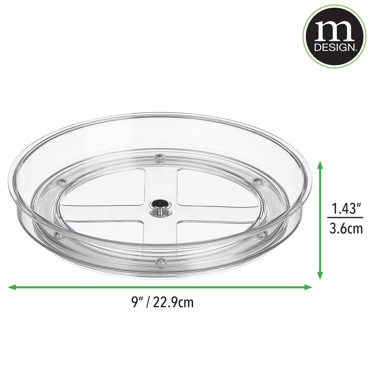 mDesign Gewürzregal drehbar 22,9 cm durchsichtig
