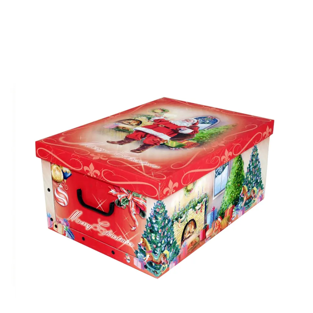 Kreher Dekokarton Weihnachtsmann Aufbewahrungsbox 3er 40 L