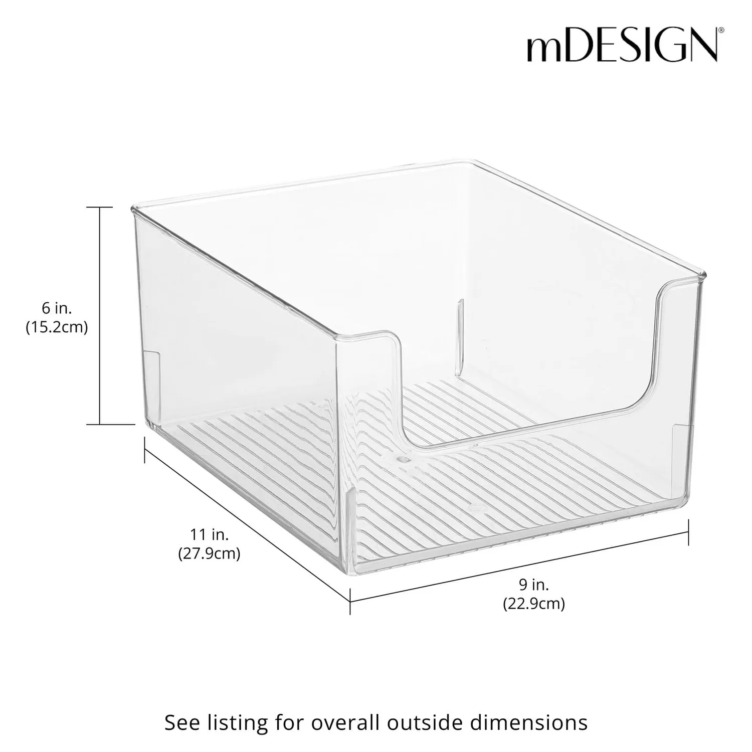 mDesign 19551MDKEU Kühlschrankbox 2er-Set transparent offen