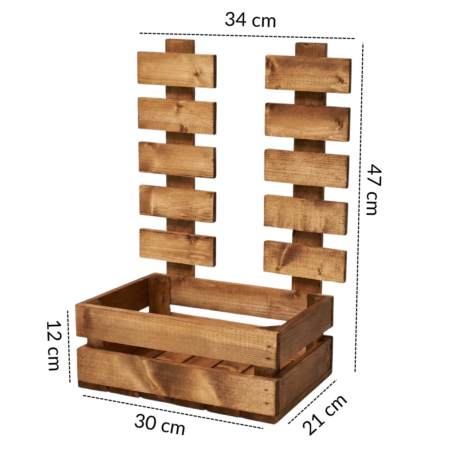 GoodFreshDecor Blumenkasten Rankhilfe 34x21x47 Braun Holz