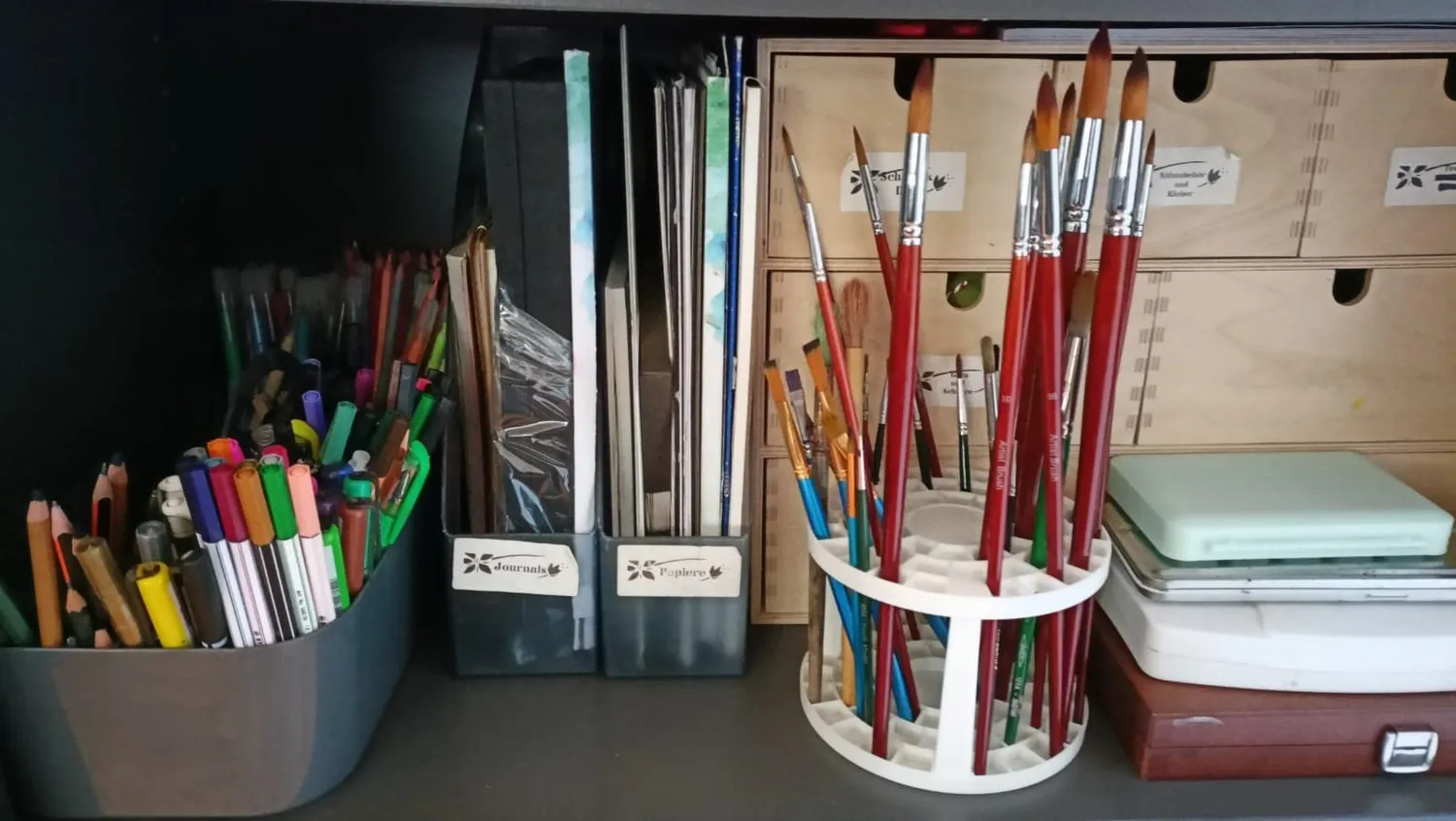 mDesign Büro-Organizer Kunststoff Griff 2er-Set Schwarz