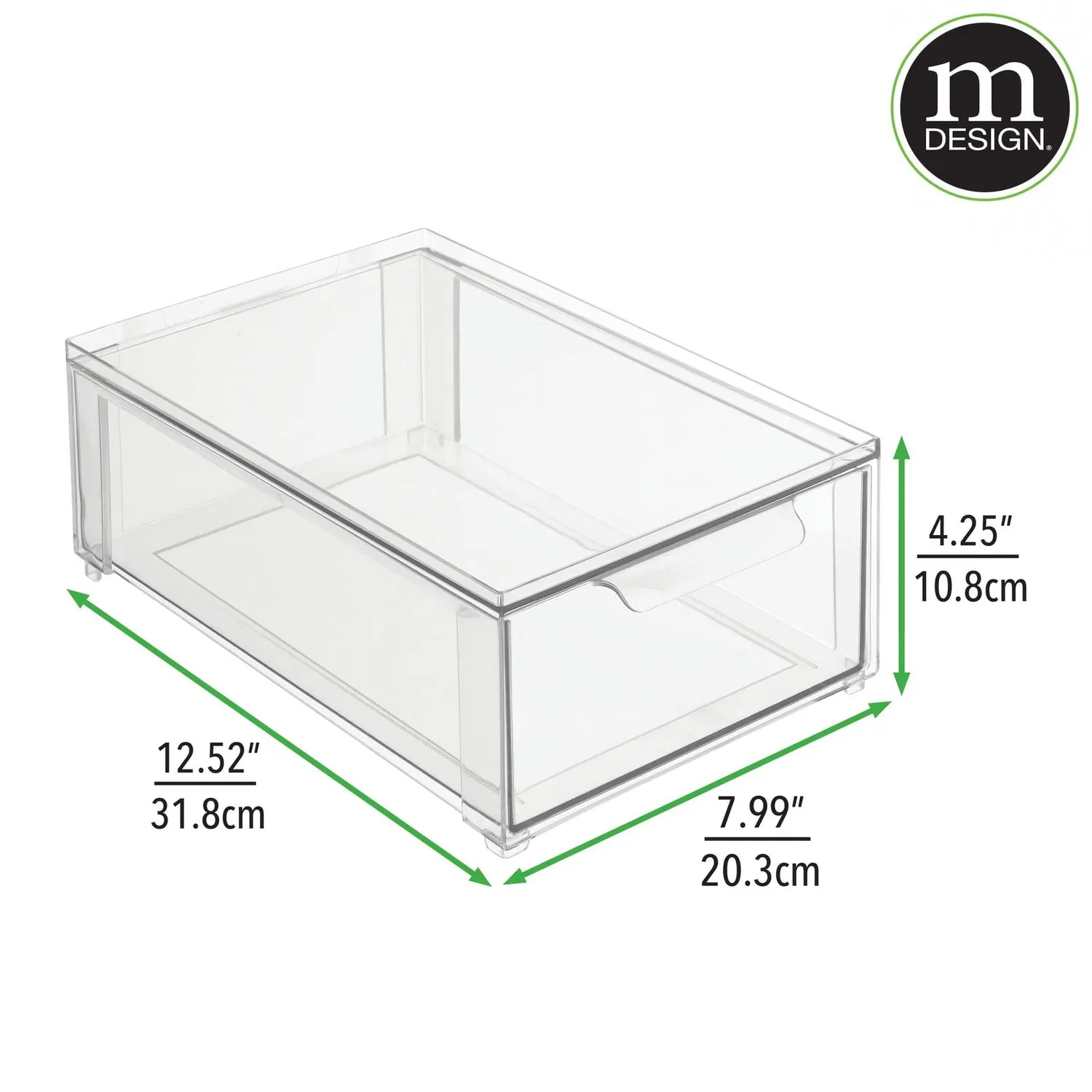mDesign Schubladenbox Kosmetikorganizer 4er-Set transparent
