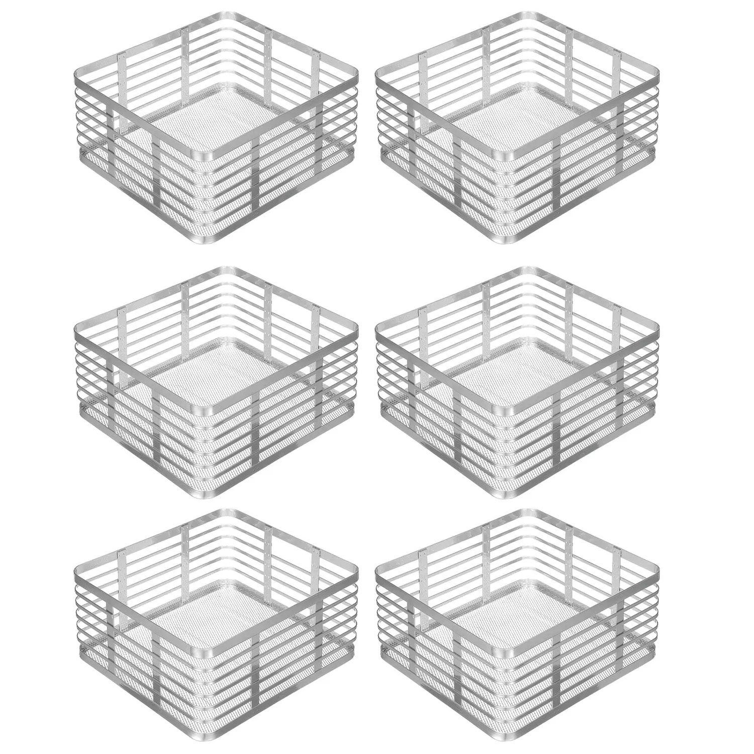 mDesign Drahtkorb Aufbewahrungskorb 6er-Set chrom Metall