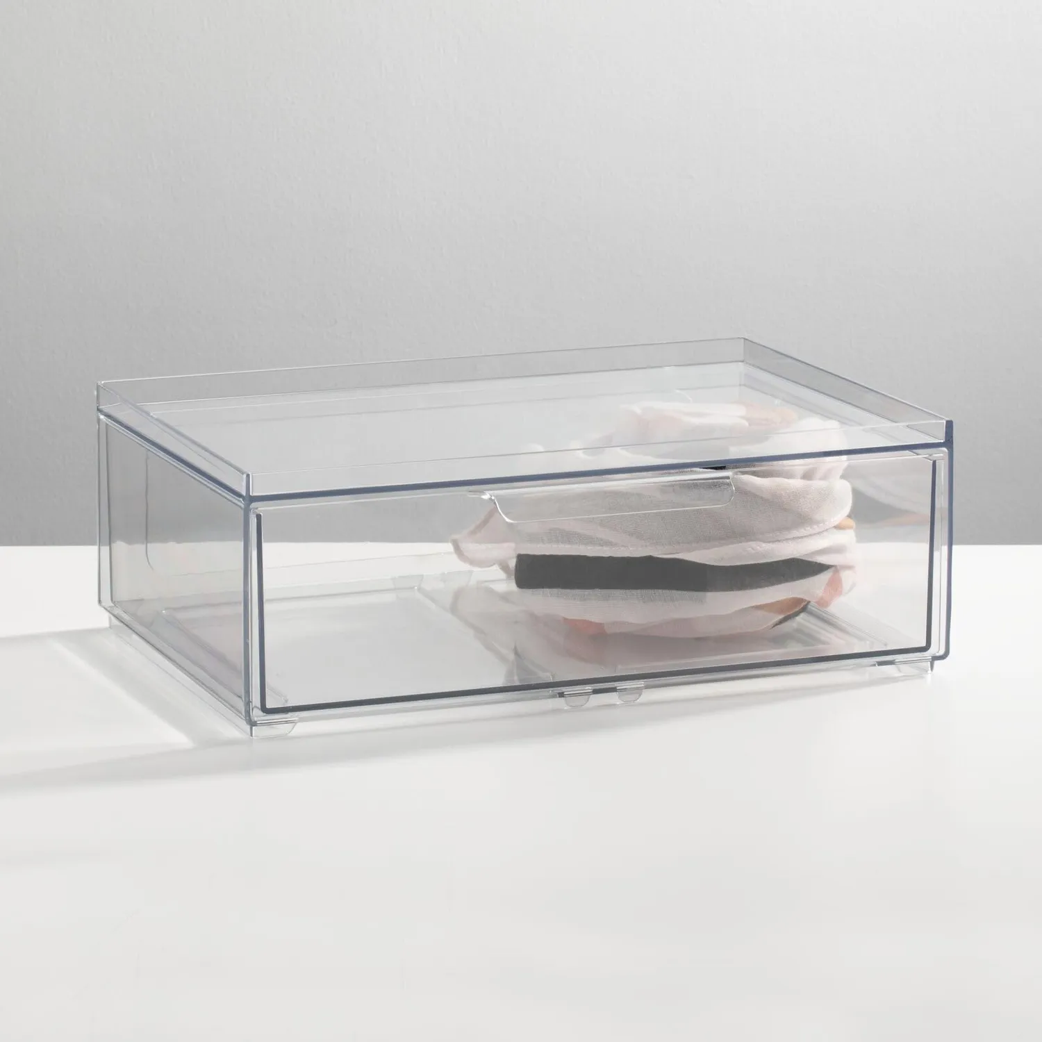 mDesign Schubladenbox Transparent Stapelbar