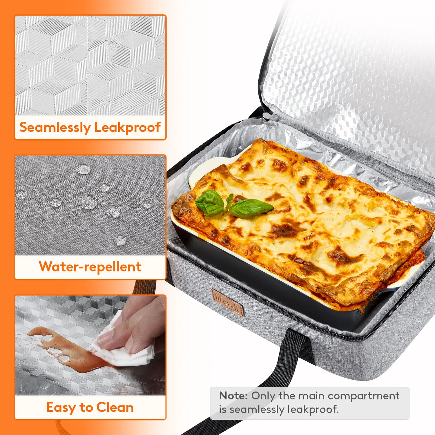 Lifewit Lunch Bag Kühltasche Grau erweiterbar