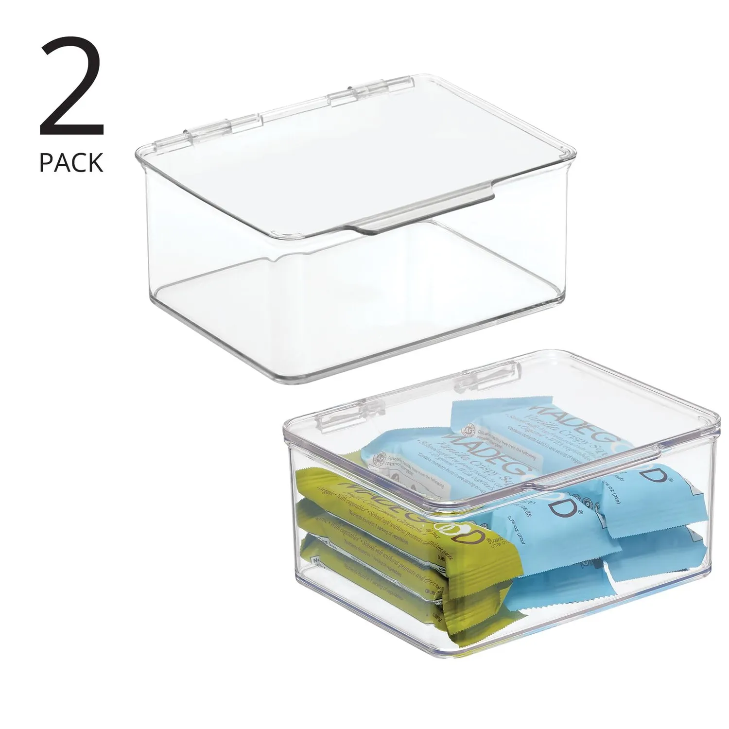 mDesign Küchen Organizer 2er Set Vorratsdose Deckel klar 14,2cm