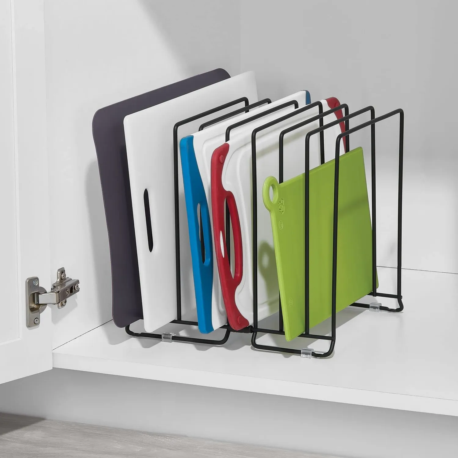 mDesign Küchen Organizer Metall Pfannenhalter 8 Fächer schwarz