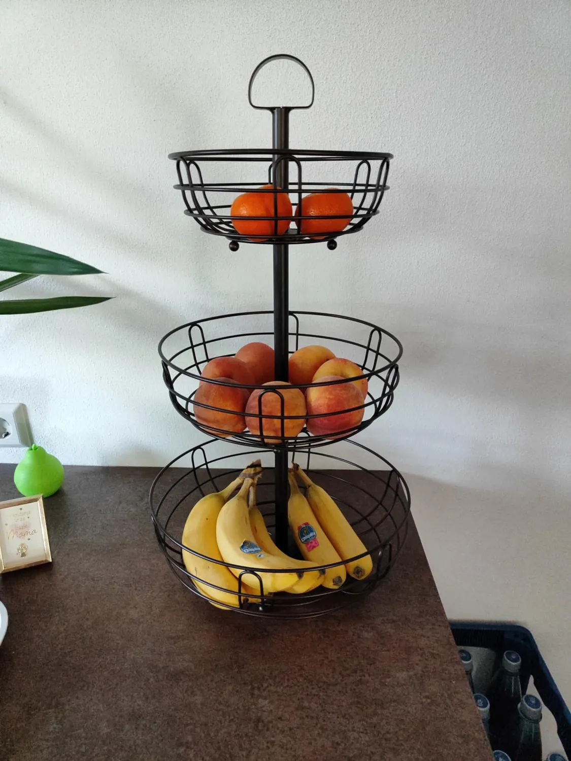 BOMCLAP Obstkorb Etagere 3-stöckig Metall bronze