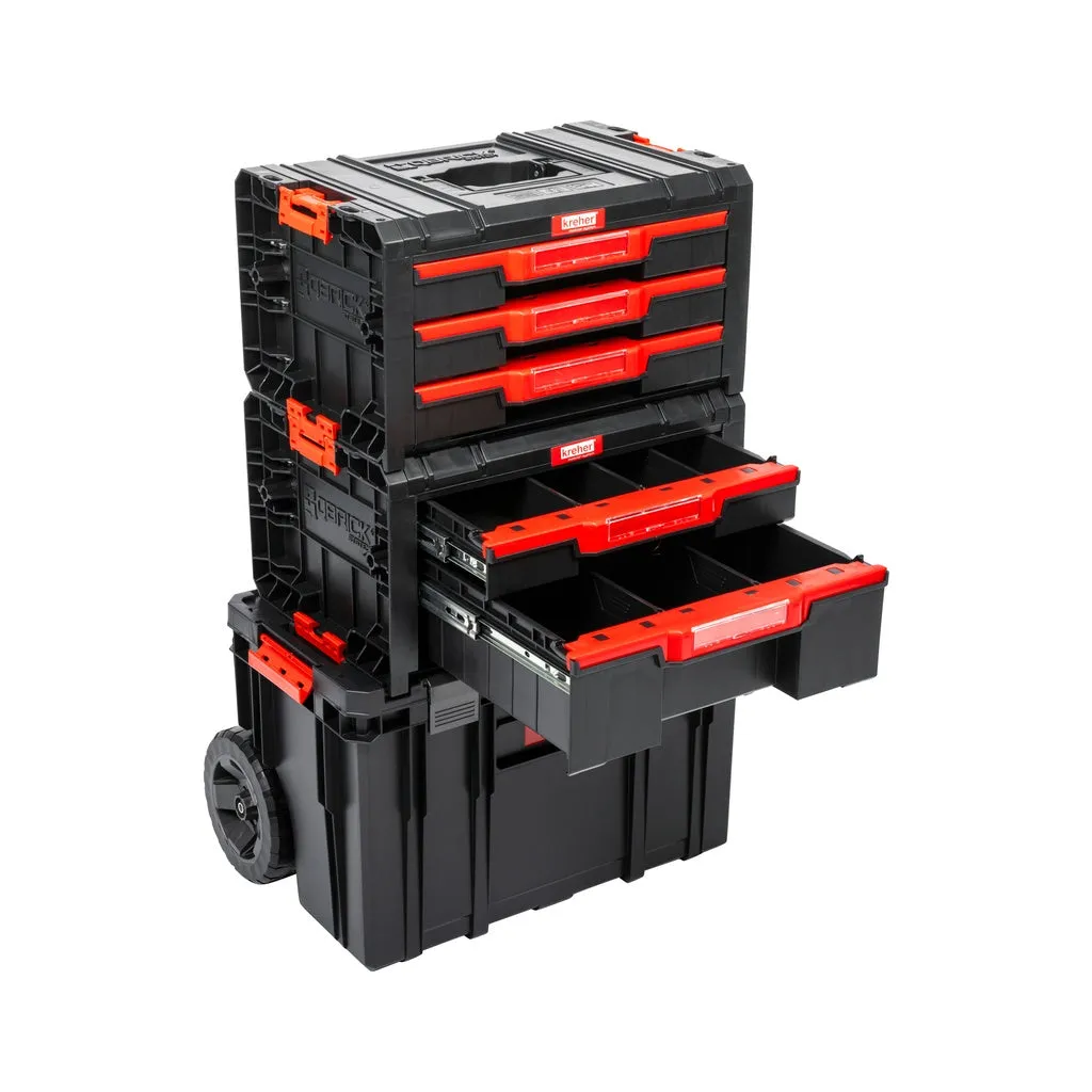 Kreher Q-Brick Two Werkstattwagen 3er Set V6 mit Rollen schwarz