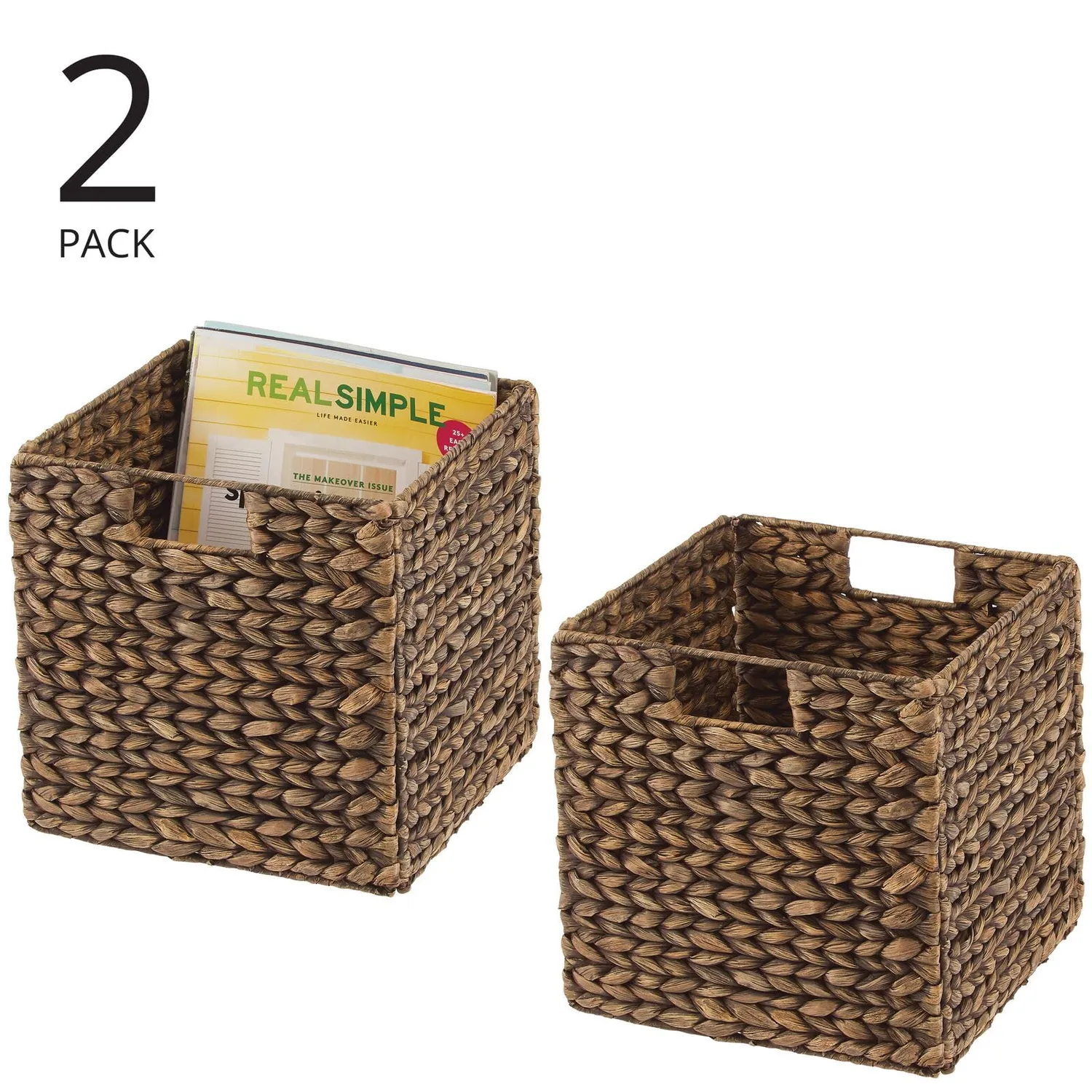 mDesign Aufbewahrungskorb Wasserhyazinthe 2er Set 26,7 cm