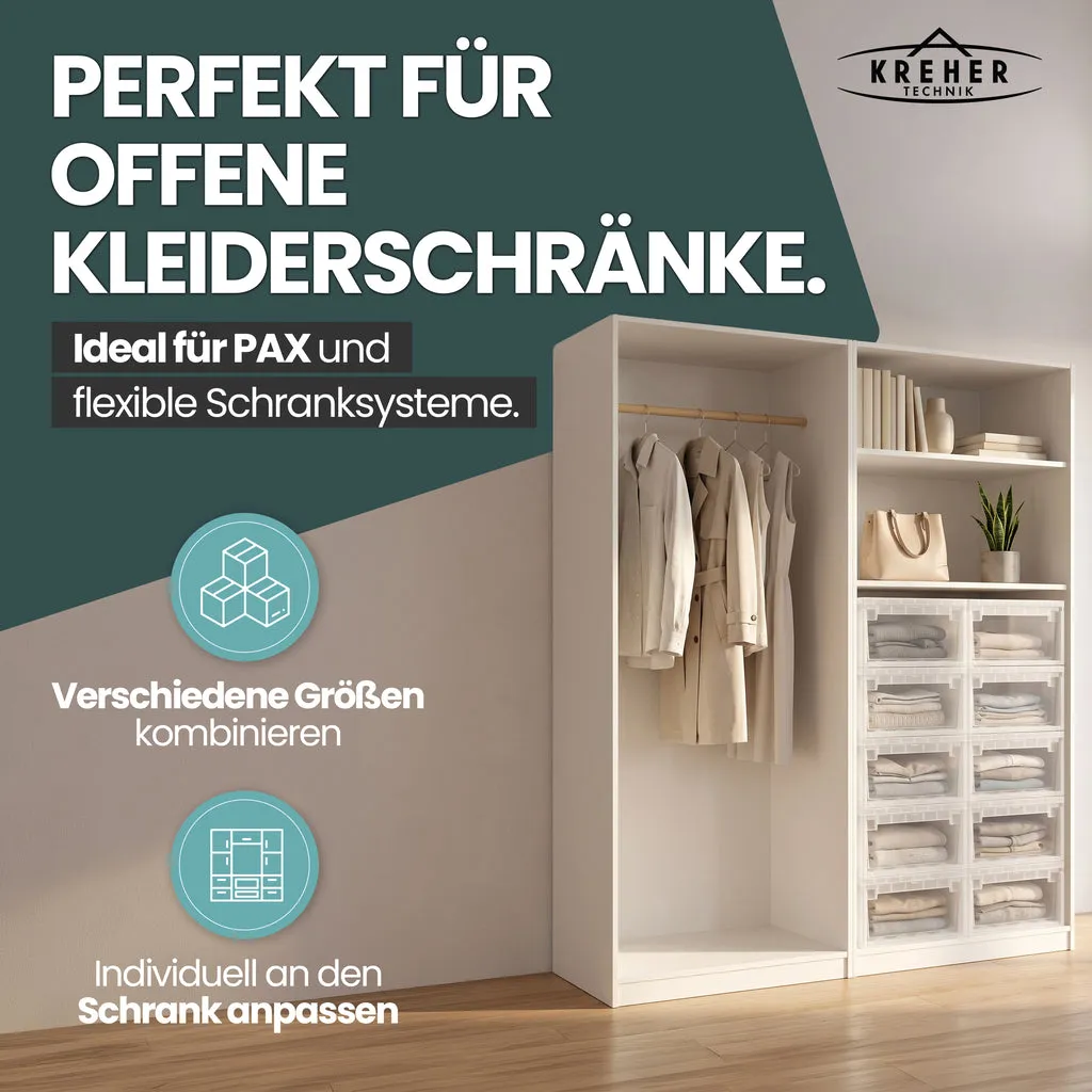 Kreher Schubladenbox 52 XL 22 Liter 2er Set Transparent