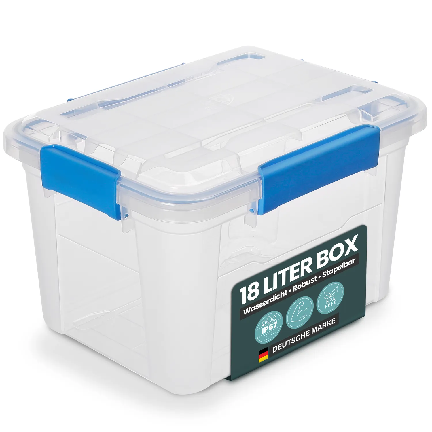 Kreher Aufbewahrungsbox IP67 50 Liter transparent Deckel
