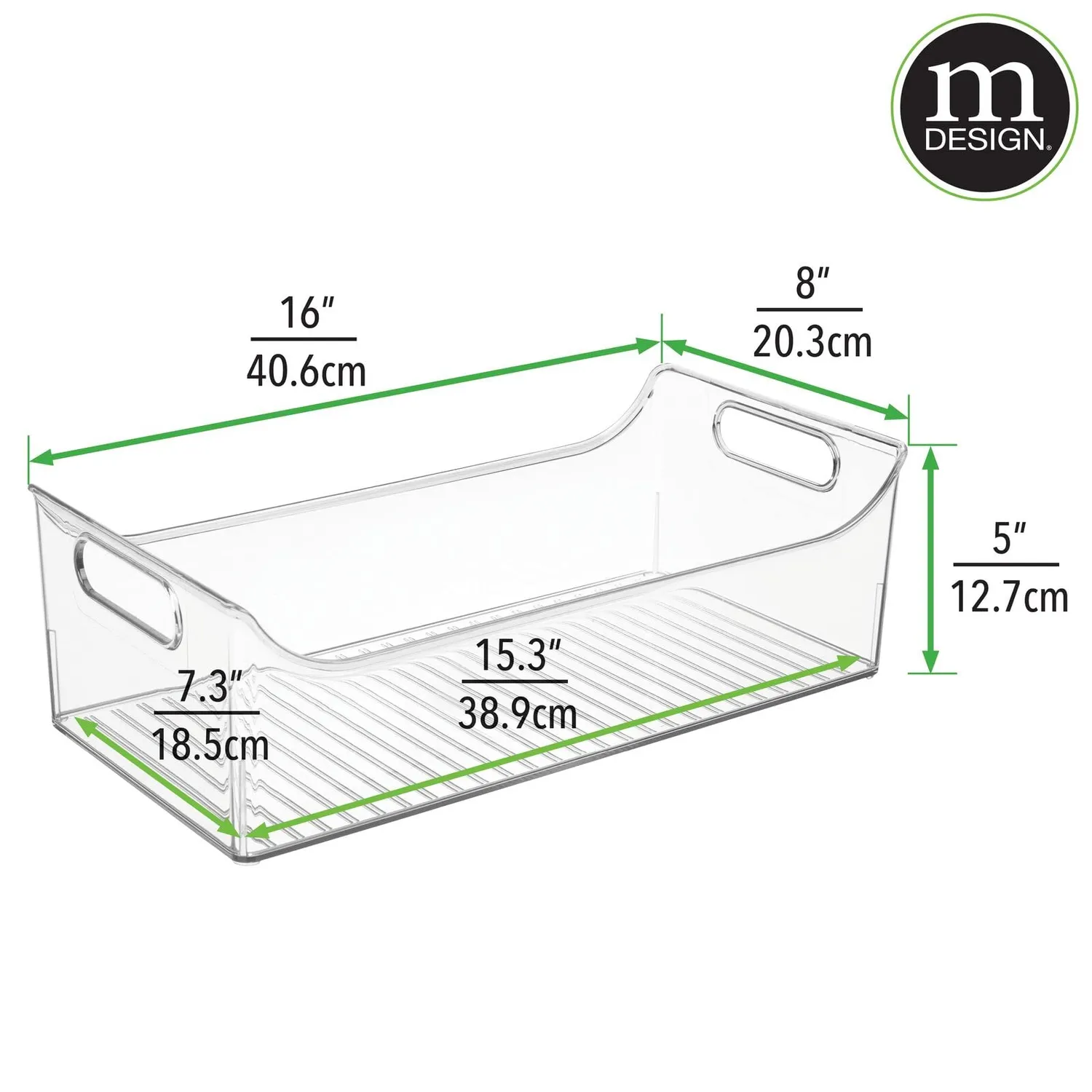 mDesign Kühlschrank Organizer transparent 2er-Set Griffe