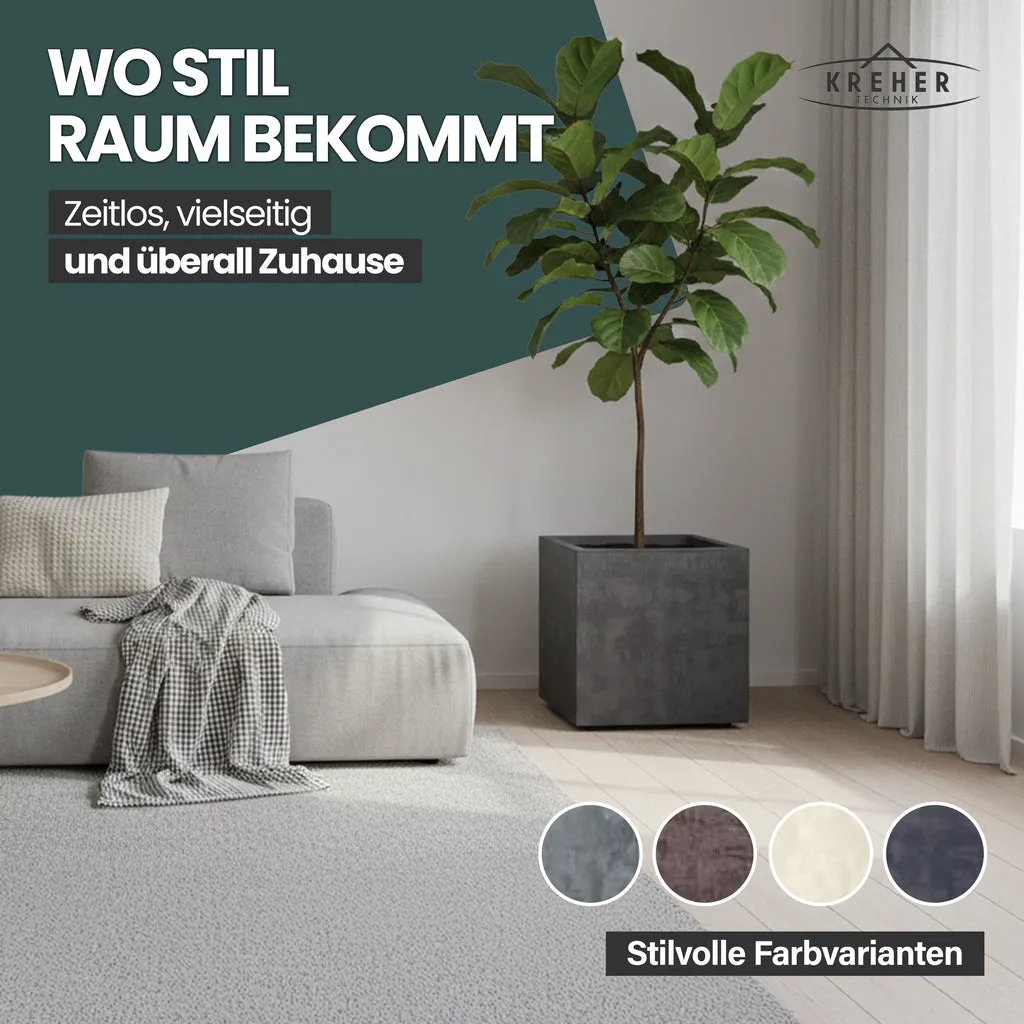 Kreher Millennium Pflanztopf 10L anthrazit eckig 25cm