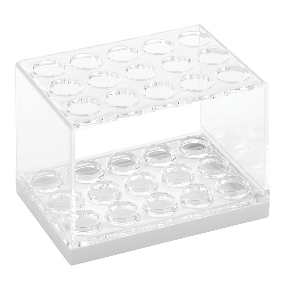mDesign Kosmetik Organizer 15 Fächer transparent-weiß für Stifte