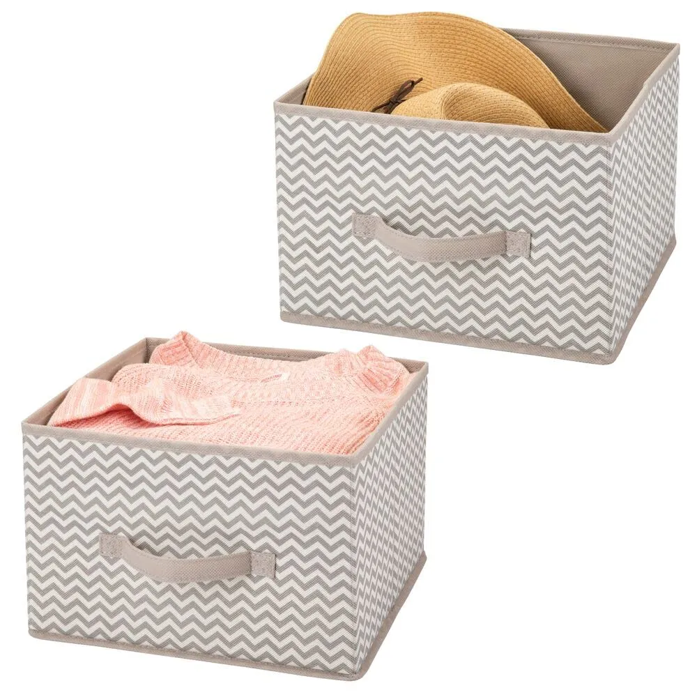 mDesign Aufbewahrungsbox Stoff grau 2er-Set Jute-Optik