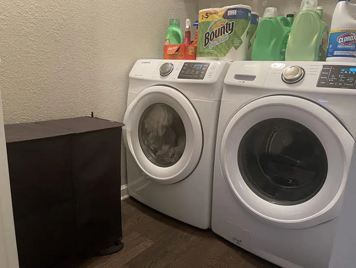 Lifewit Wäschekorb 136 L mit Deckel 2 Fächer Grau faltbar