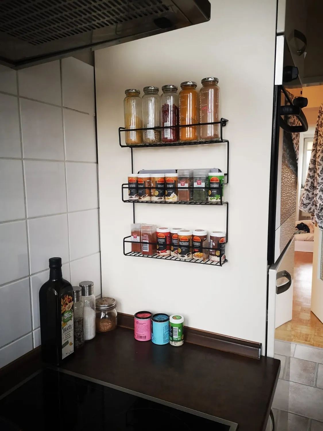 mDesign Küchenregal Metall 3 Ebenen bronze selbstklebend