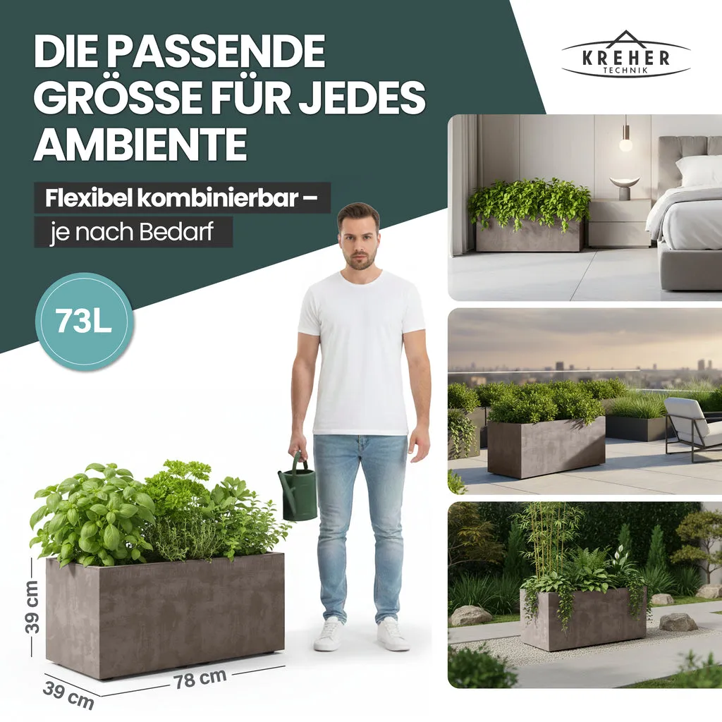 Kreher Millennium Pflanzkübel 73L Sandbraun rechteckig