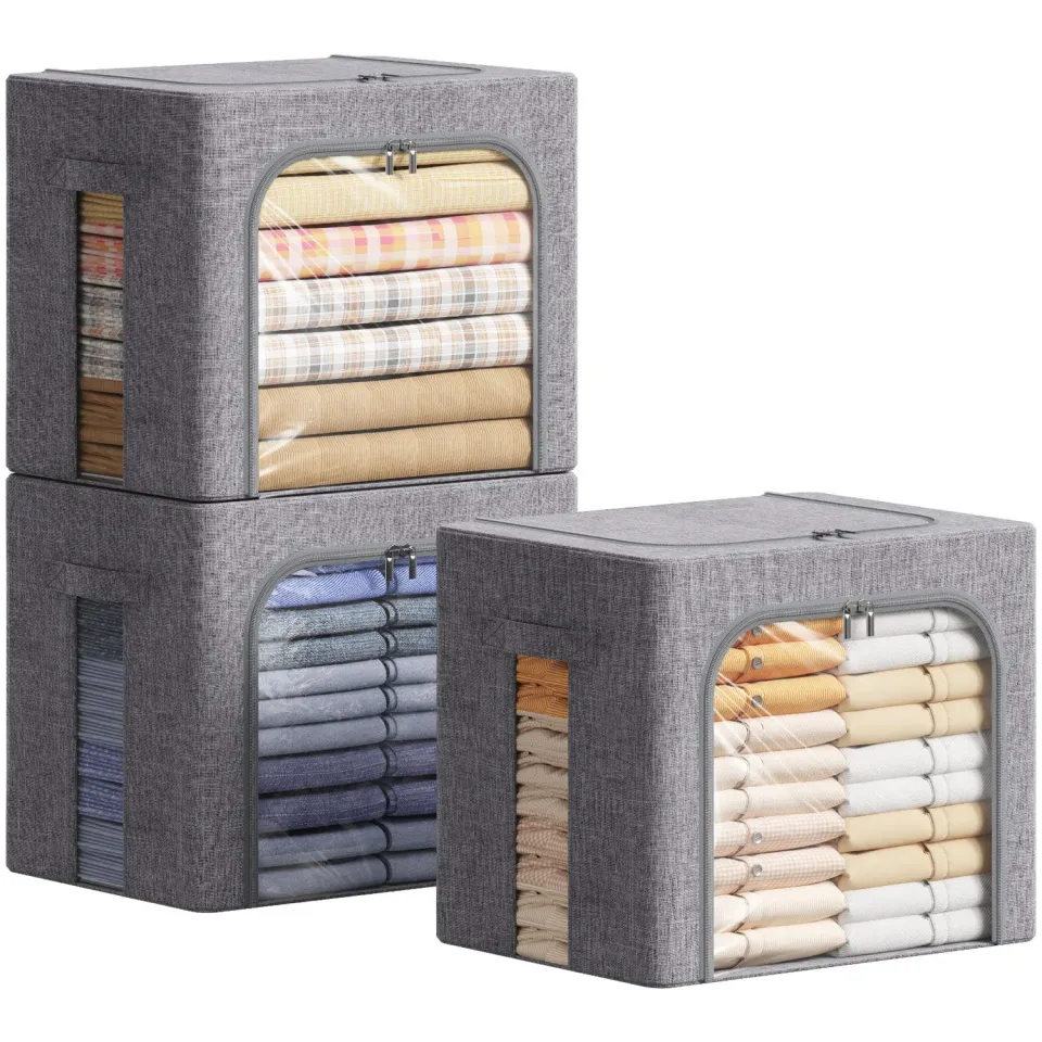 Lifewit Aufbewahrungsbox 40L 3er-Set Stoff stapelbar