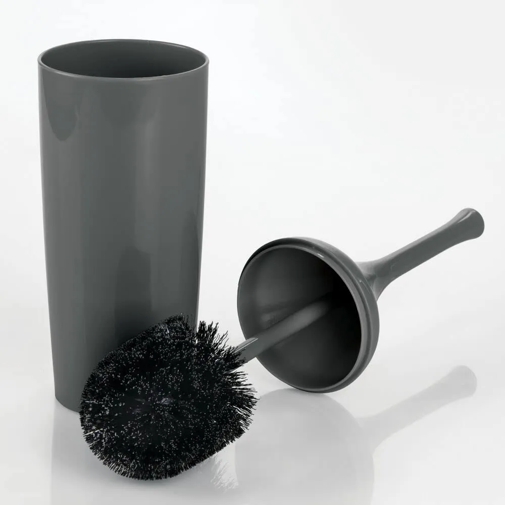 mDesign 01832 Toilettenbürste anthrazit mit Halter schmal
