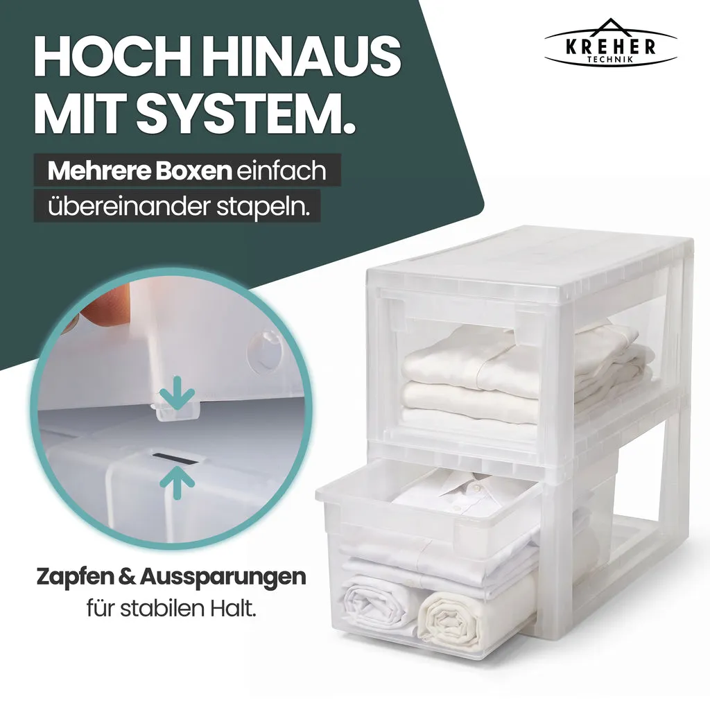 Kreher Schubladenbox S 7 Liter Aufbewahrungsbox 2er-Set transparent