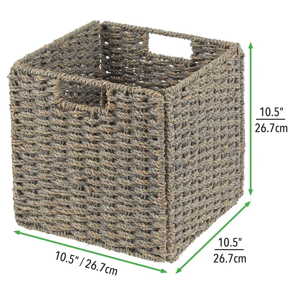 mDesign 2er-Set Aufbewahrungskorb Seegras grau geflochten