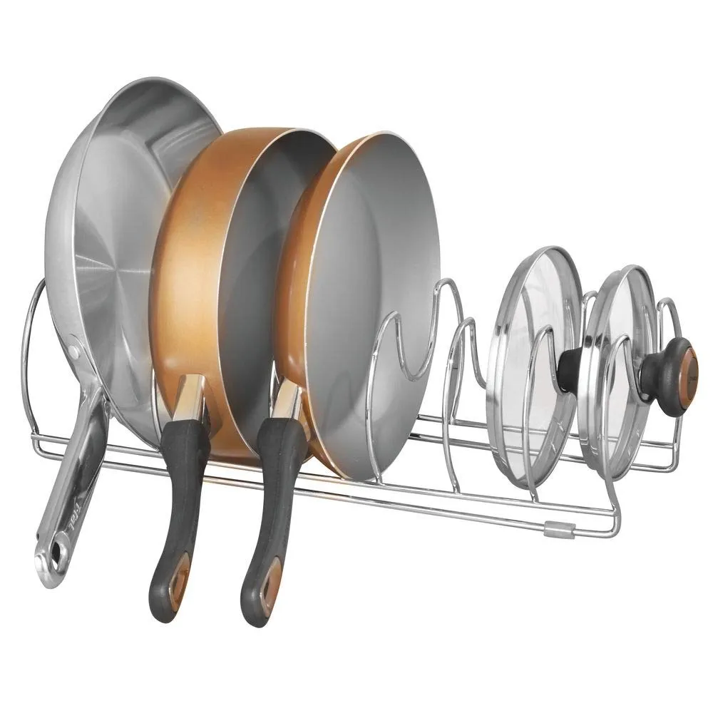 mDesign 6544MDKEU Pfannenhalter Chrom 6 Fächer stehend