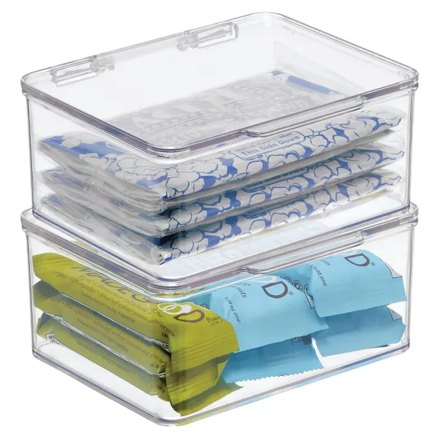 mDesign Küchen Organizer 2er Set Vorratsdose Deckel klar 14,2cm