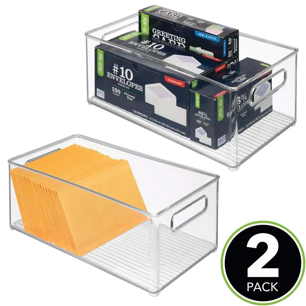 mDesign Büro Organizer Transparent 2er-Set 20,6x37,1cm