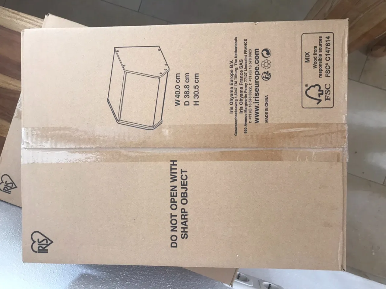 Iris Ohyama Zwinger mit Tür Holzbox braun stapelbar