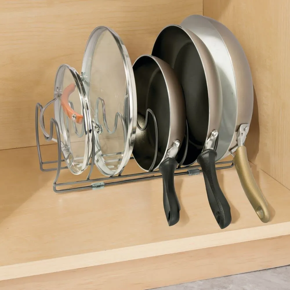 mDesign Topfdeckelhalter Pfannenhalter 2er-Set dunkelgrau Metall