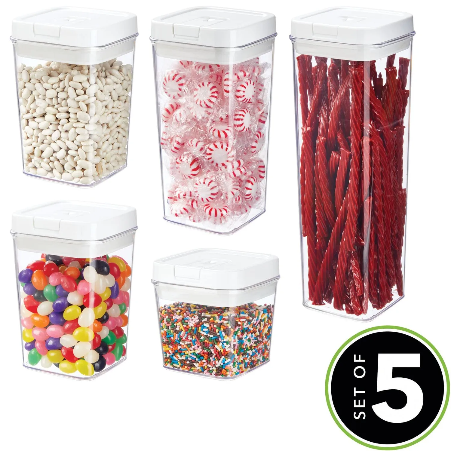 mDesign Vorratsdosen Set 5er transparent luftdicht BPA-frei