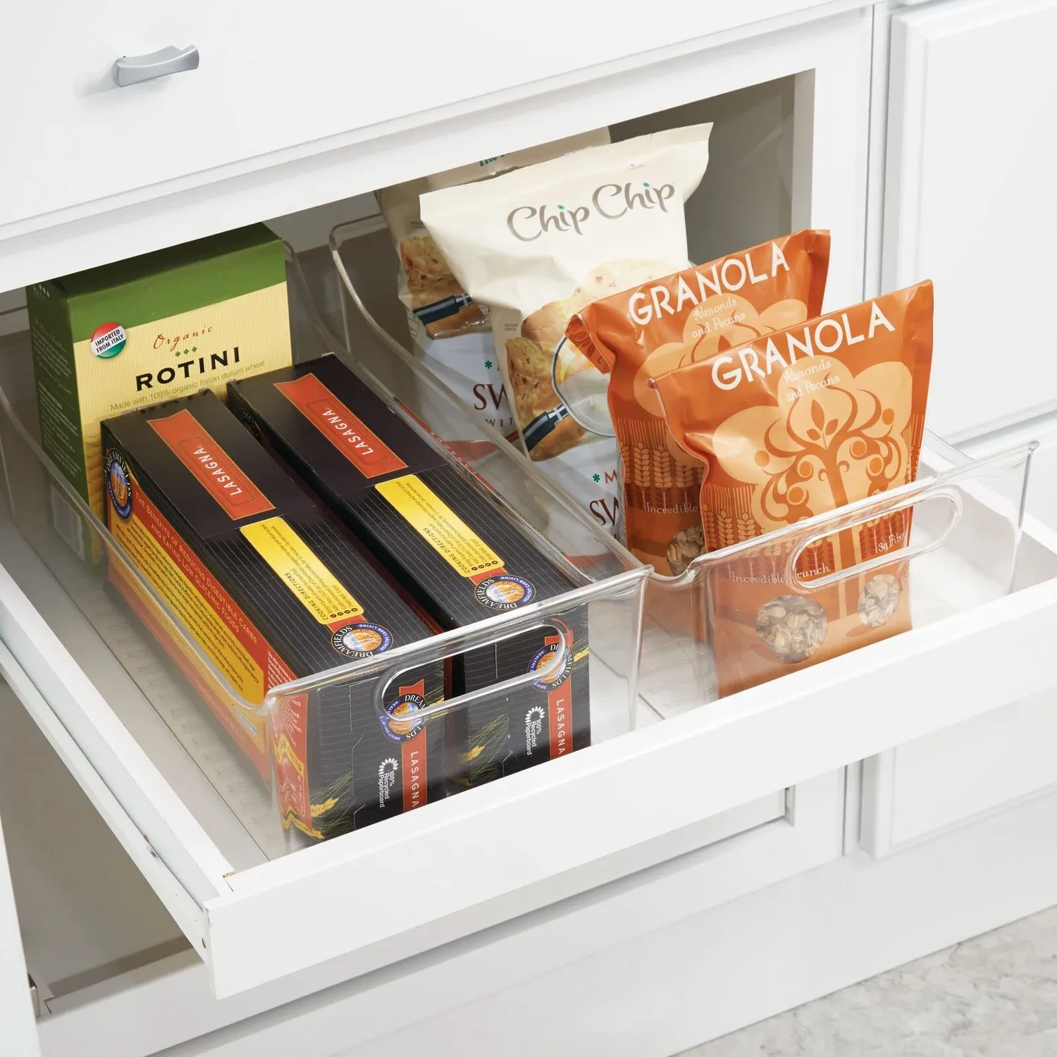 mDesign Kühlschrank Organizer transparent 2er-Set Griffe