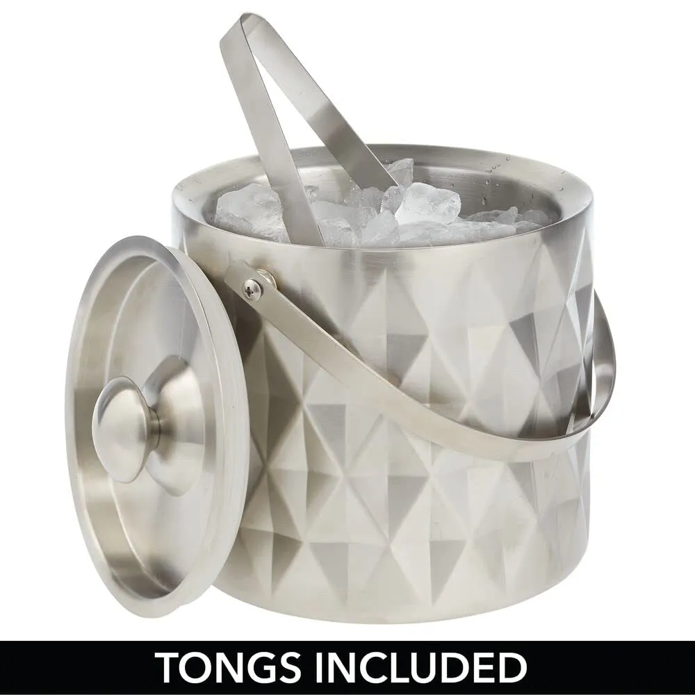 mDesign Flaschenkühler Edelstahl 3 l mit Deckel Zange