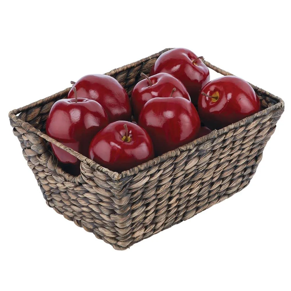 mDesign Korb geflochten Wasserhyazinthe schwarz 2er-Set