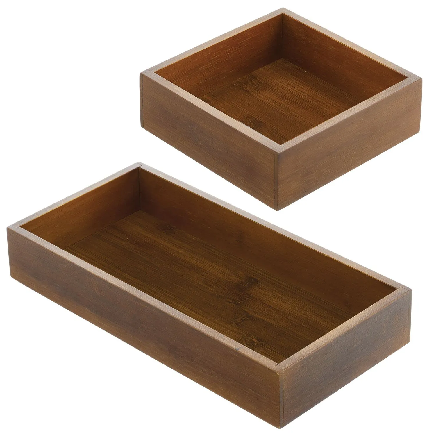 mDesign Bambus Aufbewahrungsbox 2er-Set braun
