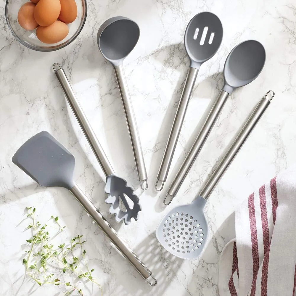 mDesign Küchenhelfer Set 6-teilig grau Nylon Edelstahl 33cm