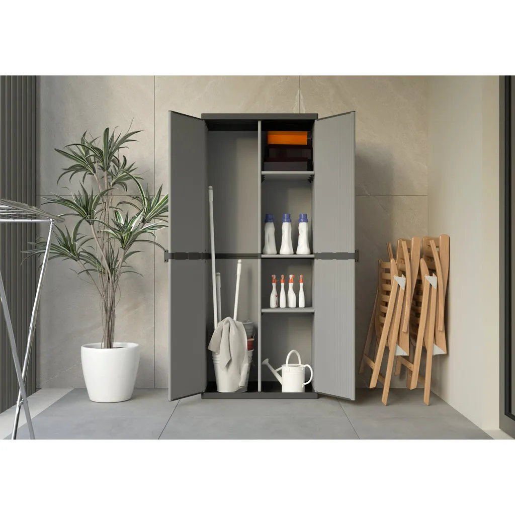 Kreher Armadio Kunststoffschrank grau 68x38,5x165