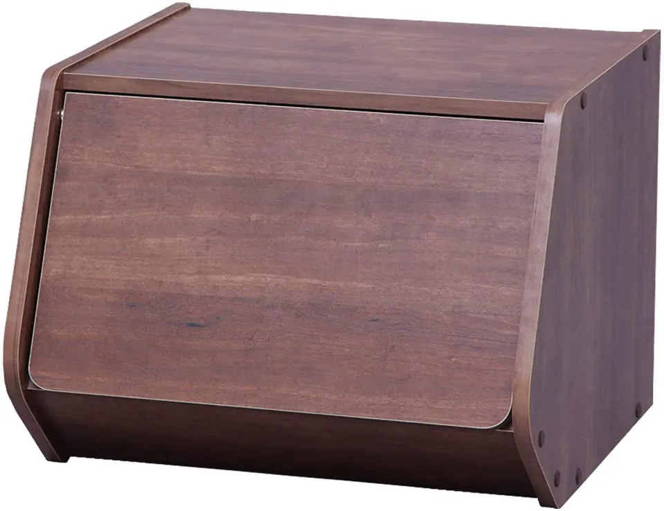Iris Ohyama Zwinger mit Tür Holzbox braun stapelbar